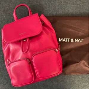 Matt & Nat Vegan Tatum Backpack in Tulip (Raspberry Pink) NEW WITH TAGS